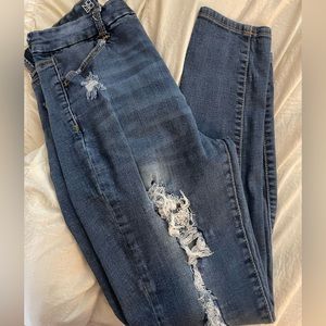 Worn a few times. No damage stains smoke free home!